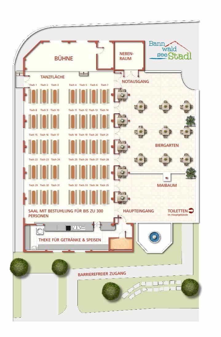 Grundrissplan Bannwaldsee-Stadl